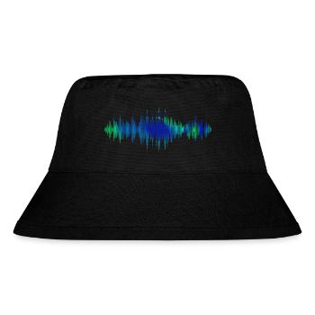 Schallwellen Musikwelle Vintage Retro DJ Herz Scheibe - Stanley/Stella recycelter Bucket Hat - Schwarz - Vorne