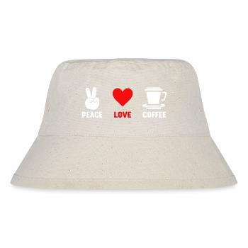Peace Love Coffee - Stanley/Stella Recycled Bucket Hat - natural - Front