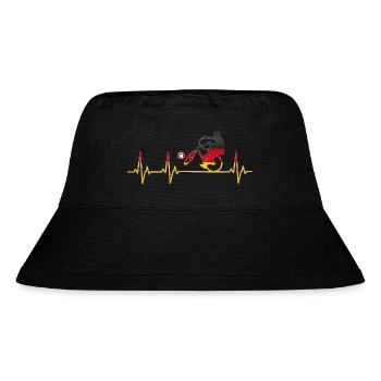Radball | Cycleball Heart Monitor Germany - Stanley/Stella recycelter Bucket Hat - Schwarz - Vorne