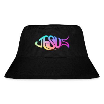 Jesus Fish Rainbow - Stanley/Stella Recycled Bucket Hat - black - Front