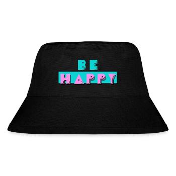 be happy - Stanley/Stella Recycled Bucket Hat - black - Front