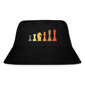 Schach Evolution Vintage Retro - Stanley/Stella recycelter Bucket Hat - Schwarz - Vorne