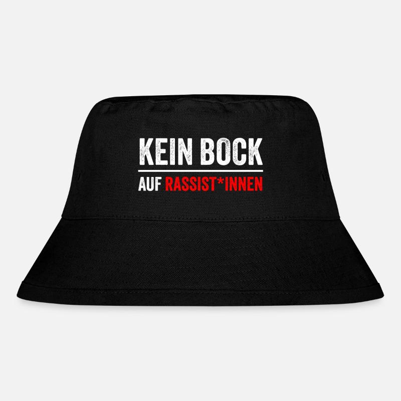 KEIN BOCK AUF RASSIST*INNEN - Stanley/Stella recycelter Bucket Hat - Schwarz