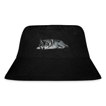wolf - Stanley/Stella recycelter Bucket Hat - Schwarz - Vorne