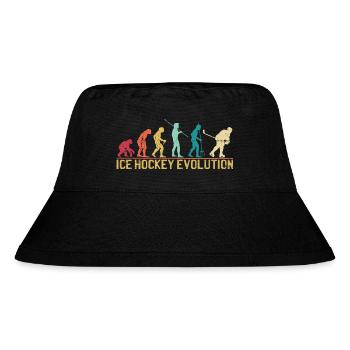 Hockey Evolution Silhouette Design - Stanley/Stella recycelter Bucket Hat - Schwarz - Vorne