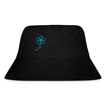 flower cyan - Stanley/Stella recycelter Bucket Hat - Schwarz - Vorne