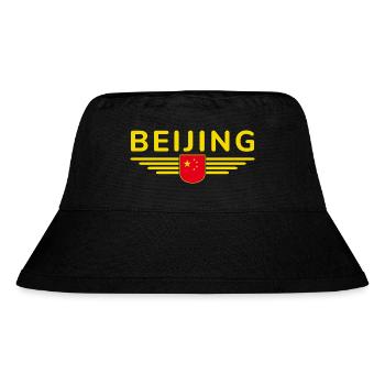 Peking China Fan Design T-Shirt Outfit - Stanley/Stella recycelter Bucket Hat - Schwarz - Vorne