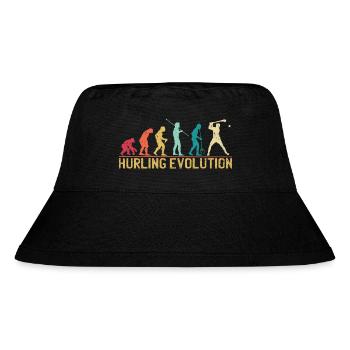 Hurling Evolution Silhouette Design - Stanley/Stella recycelter Bucket Hat - Schwarz - Vorne