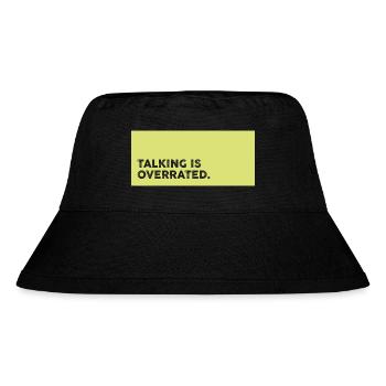 Reden Überbewertet – Schweigen ist Gold Statement - Stanley/Stella recycelter Bucket Hat - Schwarz - Vorne