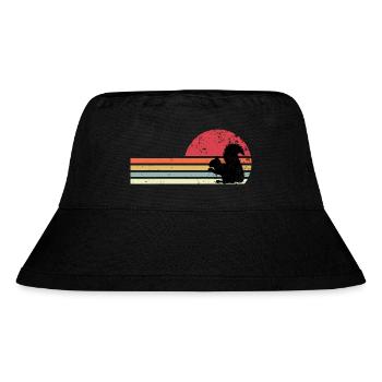 retro squirrel - Stanley/Stella Recycled Bucket Hat - black - Front