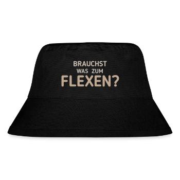 Flexen - Lustiger Spruch - Stanley/Stella recycelter Bucket Hat - Schwarz - Vorne