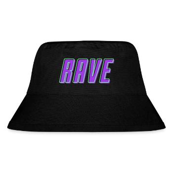 Retro 80er 90er Rave Schriftzug - Stanley/Stella recycelter Bucket Hat - Schwarz - Vorne
