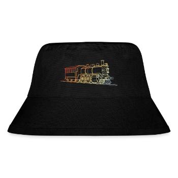 Lokomotive Retro Stil - Stanley/Stella recycelter Bucket Hat - Schwarz - Vorne