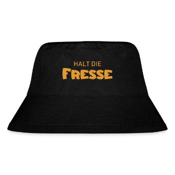 Halt die Fresse - Cooler Spruch - Schweigen - Stanley/Stella recycelter Bucket Hat - Schwarz - Vorne