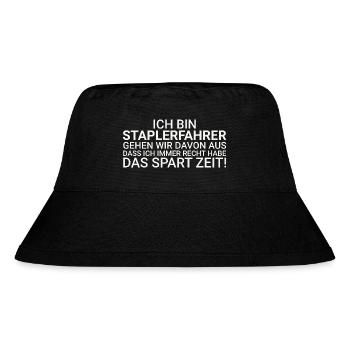 Forklift Driver Save Time Forklift Driver - Stanley/Stella Recycled Bucket Hat - black - Front