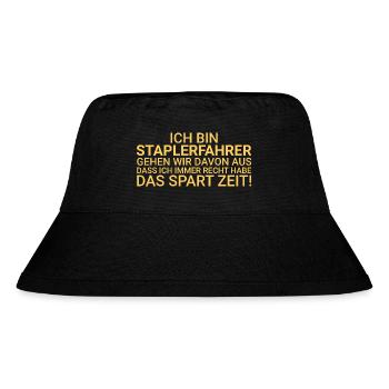 Forklift Driver Save Time Forklift Driver - Stanley/Stella Recycled Bucket Hat - black - Front