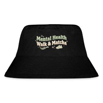 Matcha Walk Tee Spaziergang Trend Grüntee - Stanley/Stella recycelter Bucket Hat - Schwarz - Vorne