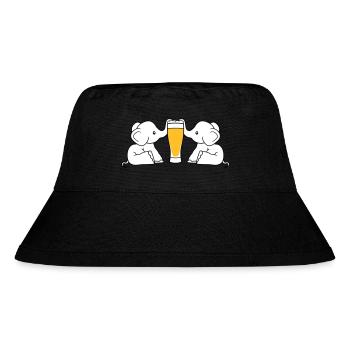 paar team 2 freunde crew alkohol elefant bier saug - Stanley/Stella recycelter Bucket Hat - Schwarz - Vorne