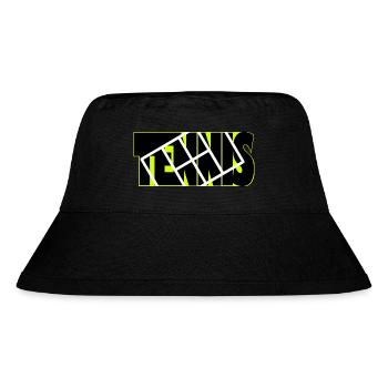 TENNIS-Neon-Raster-Overlay - Stanley/Stella recycelter Bucket Hat - Schwarz - Vorne