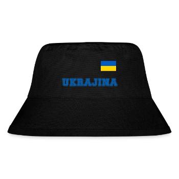 Ukraine Trikot Look – UKRAJINA mit Fahne Flagge - Stanley/Stella recycelter Bucket Hat - Schwarz - Vorne