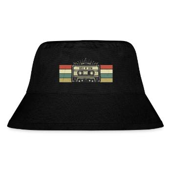 1950er Jahre Kassette - Geboren 1950 Geburtstagsgeschenk - Stanley/Stella recycelter Bucket Hat - Schwarz - Vorne