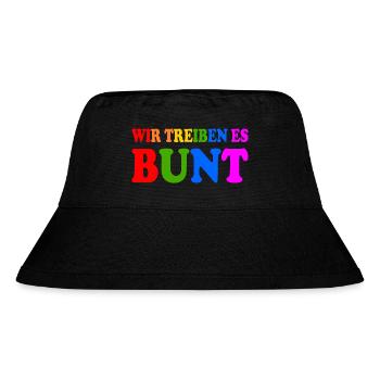 Wir treiben es bunt - Stanley/Stella recycelter Bucket Hat - Schwarz - Vorne