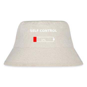 SELBSTKONTROLLE – 1 % Batterie schwach - Stanley/Stella recycelter Bucket Hat - Naturweiß - Vorne