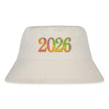 Silvester Neujahr | Funkelnde Jahreszahl 2026 - Stanley/Stella recycelter Bucket Hat - Naturweiß - Vorne