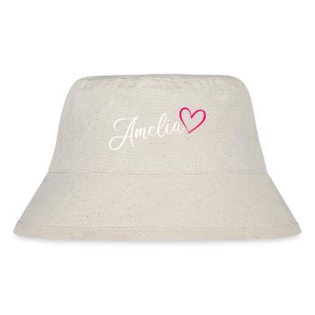 Amelia Name Vorname Herz Pink - Stanley/Stella recycelter Bucket Hat - Naturweiß - Vorne