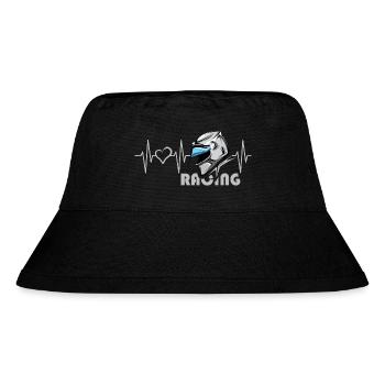 Motorcycle Racing Heartbeat Helmet Love Heart Symbol - Stanley/Stella Recycled Bucket Hat - black - Front
