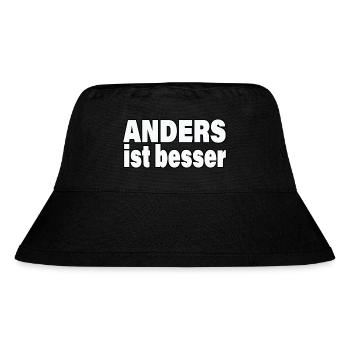 ANDERS IST BESSER - Stanley/Stella recycelter Bucket Hat - Schwarz - Vorne