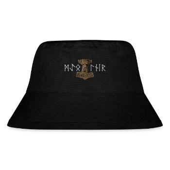 Mjölnir Älterer Futhark - Stanley/Stella recycelter Bucket Hat - Schwarz - Vorne