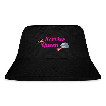 Damen Service Queen Kellner Bedienung Barkeeper - Stanley/Stella recycelter Bucket Hat - Schwarz - Vorne