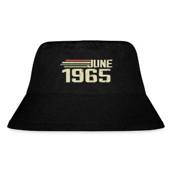 June 1965 Anniversary June 1965 June 1965 Birthday - Stanley/Stella Recycled Bucket Hat - black - Front