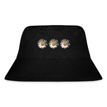 3 marguerites, fleur, printemps, été, jardin, - Bob recyclé Stanley/Stella - noir - Devant