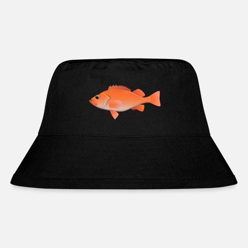 Rotbarsch natur - Stanley/Stella recycelter Bucket Hat - Schwarz