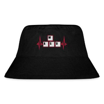 WASD Tastatur Tasten Gamer - Stanley/Stella recycelter Bucket Hat - Schwarz - Vorne