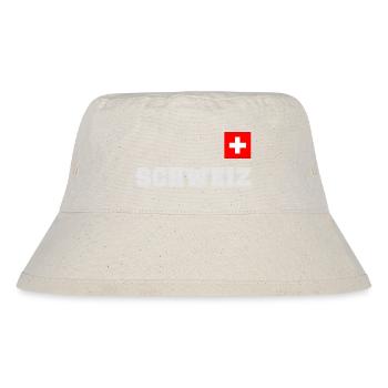 Schweiz Trikot Look - mit Fahne Flagge auf Brust - Stanley/Stella recycelter Bucket Hat - Naturweiß - Vorne