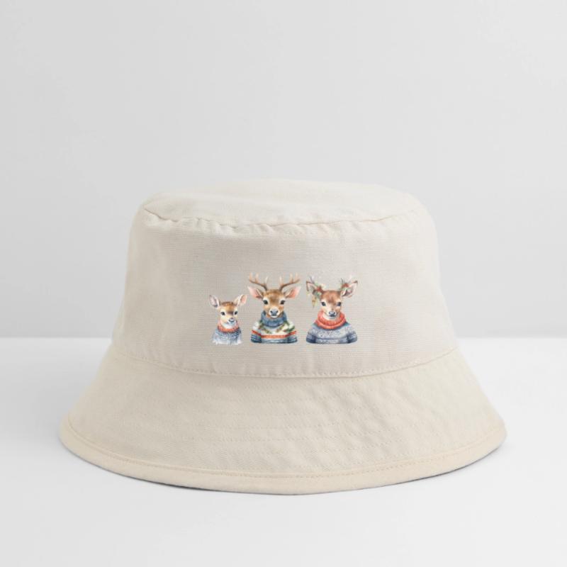 Winterhirsche Pullover-Trio Stanley/Stella recycelter Bucket Hat