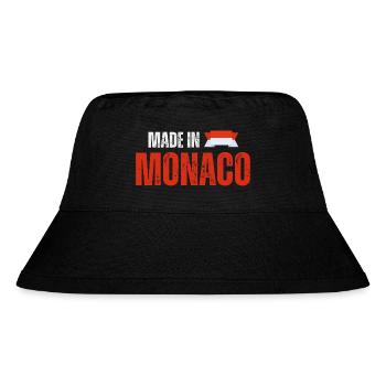 Hergestellt in Monaco, monegassischer Stolz - Stanley/Stella recycelter Bucket Hat - Schwarz - Vorne