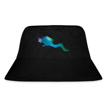 Silhouette de plongeur dans les tons bleu-vert - Bob recyclé Stanley/Stella - noir - Devant