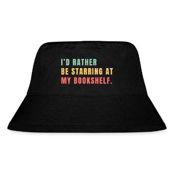 Ich starr lieber aufs Bücherregal - Stanley/Stella recycelter Bucket Hat - Schwarz - Vorne