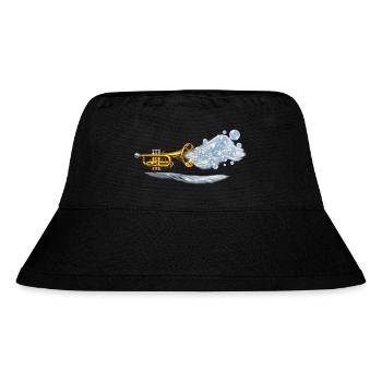 Aqua Brass Burst - Stanley/Stella recycelter Bucket Hat - Schwarz - Vorne