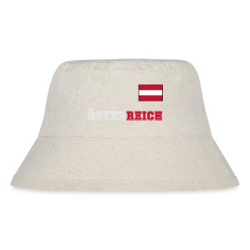 ÖSTERREICH Trikot Look - Flagge Fahne auf Brust - Stanley/Stella recycelter Bucket Hat - Naturweiß - Vorne