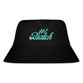 #1 Biatch [Türkis] - Stanley/Stella recycelter Bucket Hat - Schwarz - Vorne