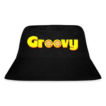 Groovy des années 70 fleur fleur - Bob recyclé Stanley/Stella - noir - Devant