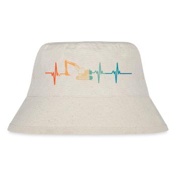 Bagger-Herzschlag - Stanley/Stella recycelter Bucket Hat - Naturweiß - Vorne