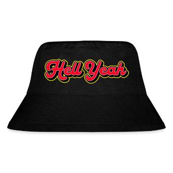 Hell yes 3D Retro Script - Stanley/Stella recycelter Bucket Hat - Schwarz - Vorne
