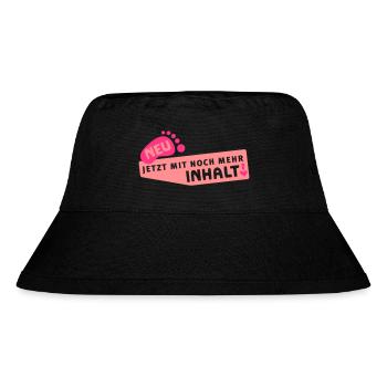 Schwanger - Mehr Inhalt - Stanley/Stella recycelter Bucket Hat - Schwarz - Vorne