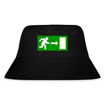 Exit Schild Vorlage zum personalisieren - Stanley/Stella recycelter Bucket Hat - Schwarz - Vorne